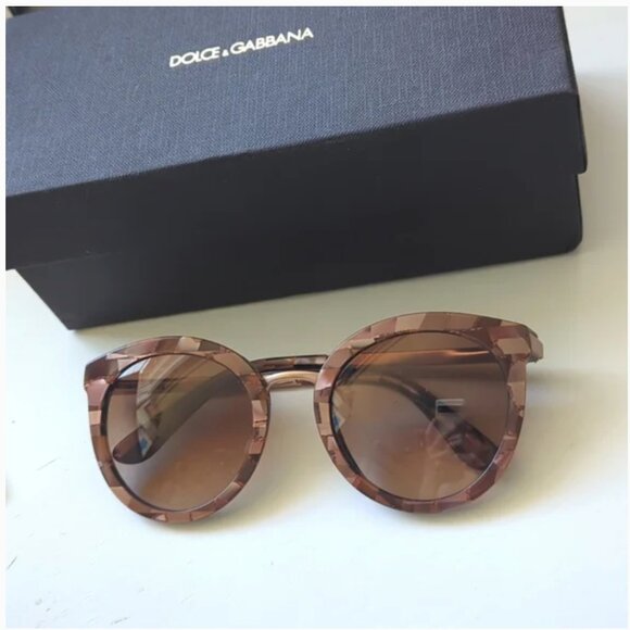 Dolce & Gabbana D&G Brown Tortoise Shell Rose Gold Sunglasses Shades main image 6